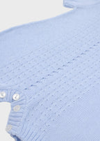 Baumwoll-Strampler mit Flechtmuster, Himmelblau, 351