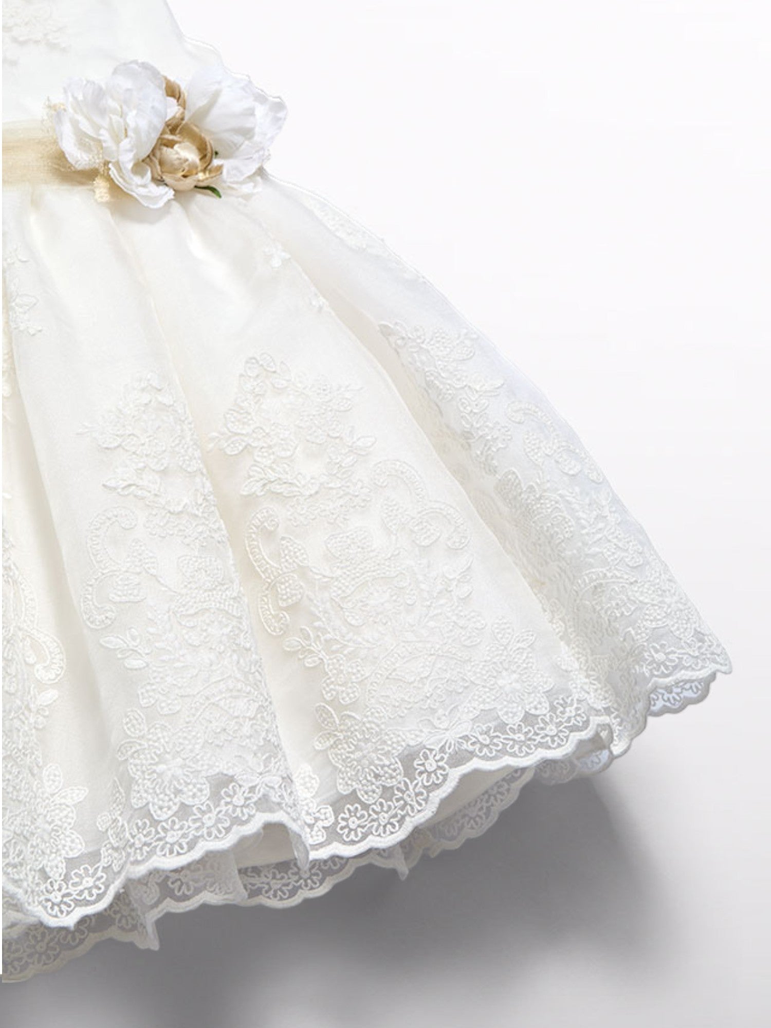 Abito  organza ricamato Bimba PANNA 5037 /7