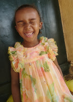 Abito Tulle Piume Multicolore 5040/2