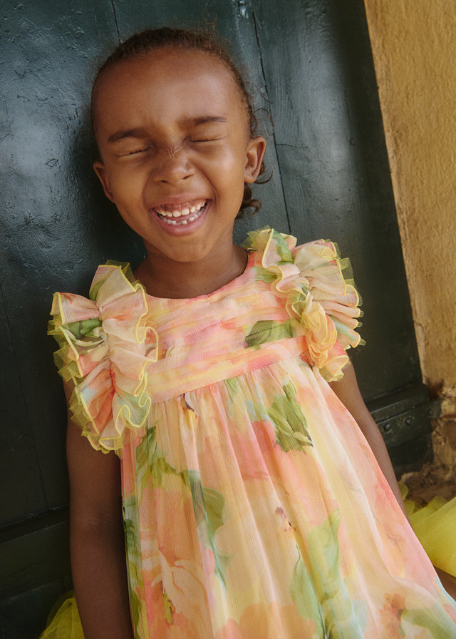 Abito Tulle Piume Multicolore 5040/2