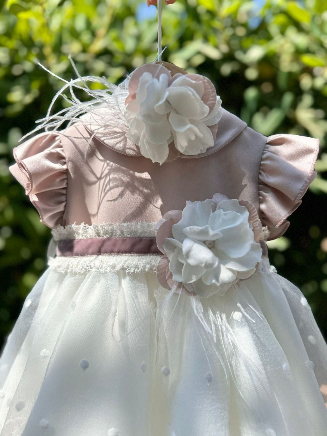 Abito Cerimonia Flower Bimba MARSALA IK319MC corredino e abbigliamento neonato | NANU' BABY