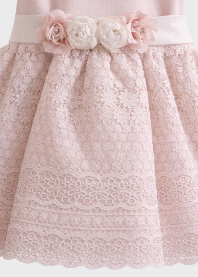 Abito Cerimonia Pizzo Rosa FB068/R corredino e abbigliamento neonato | NANU' BABY