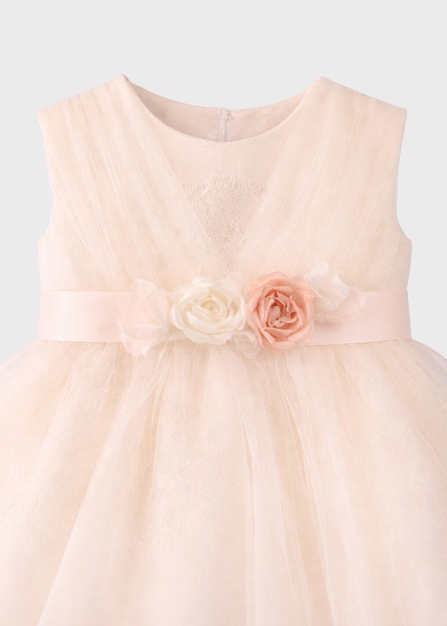 Abito Cerimonia Pizzo Tulle FB072/R corredino e abbigliamento neonato | NANU' BABY