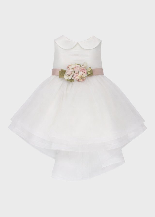 Abito Cerimonia Tulle Balze Bianco corredino e abbigliamento neonato | NANU' BABY