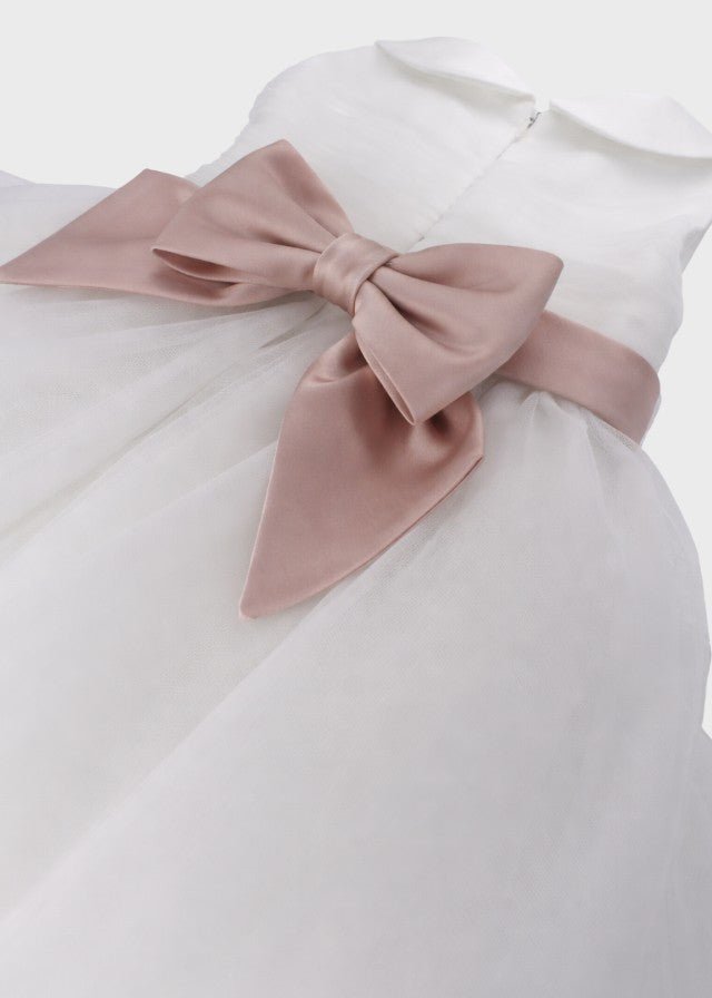 Abito Cerimonia Tulle Balze Bianco corredino e abbigliamento neonato | NANU' BABY