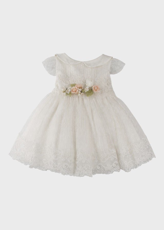 Abito Cerimonia Tulle Bianco FB082 corredino e abbigliamento neonato | NANU' BABY