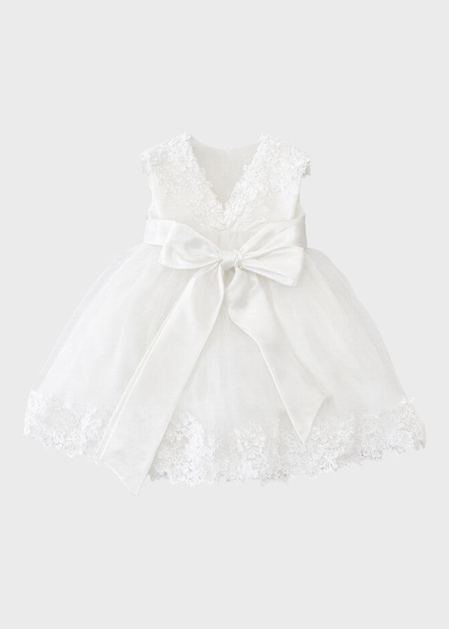 Abito Cerimonia Tulle Bianco FB083 corredino e abbigliamento neonato | NANU' BABY