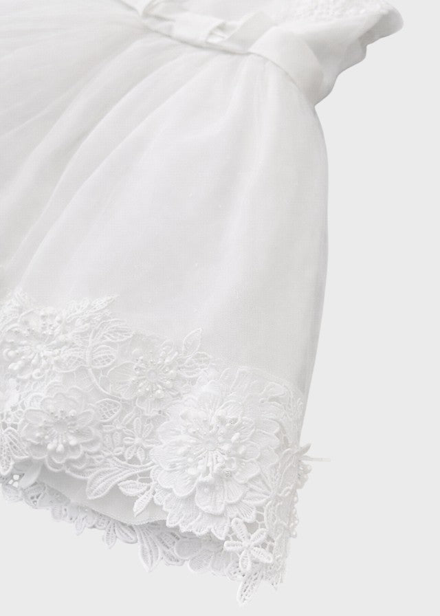 Abito Cerimonia Tulle Bianco FB083 corredino e abbigliamento neonato | NANU' BABY
