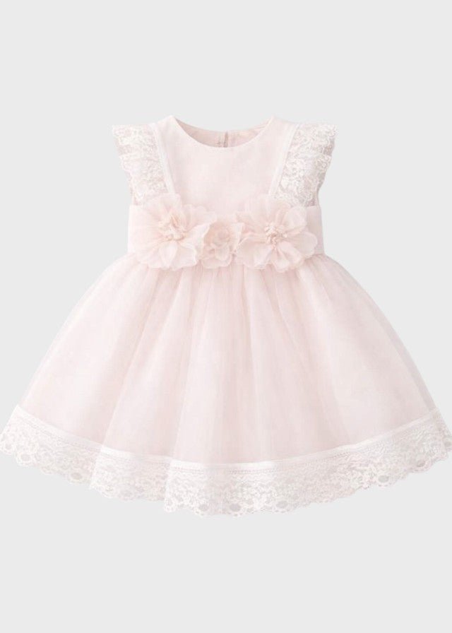 Abito Cerimonia Tulle Cipria FB086/R corredino e abbigliamento neonato | NANU' BABY