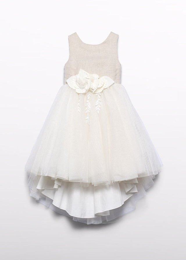 Abito Cerimonia Tulle Dorato 5032/1 corredino e abbigliamento neonato | NANU' BABY