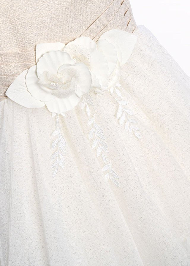 Abito Cerimonia Tulle Dorato 5032/1 corredino e abbigliamento neonato | NANU' BABY