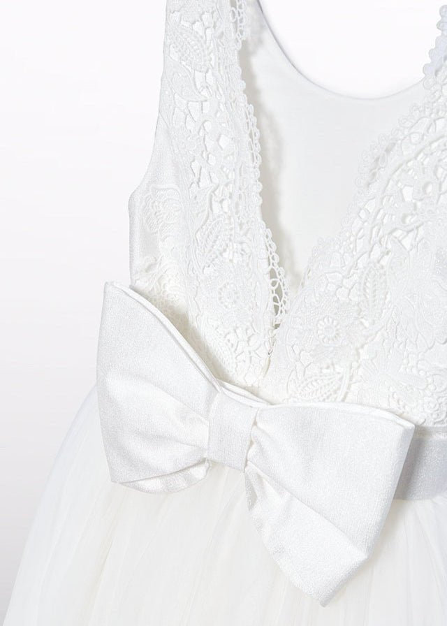 Abito Cerimonia Tulle Panna 5033/7 corredino e abbigliamento neonato | NANU' BABY