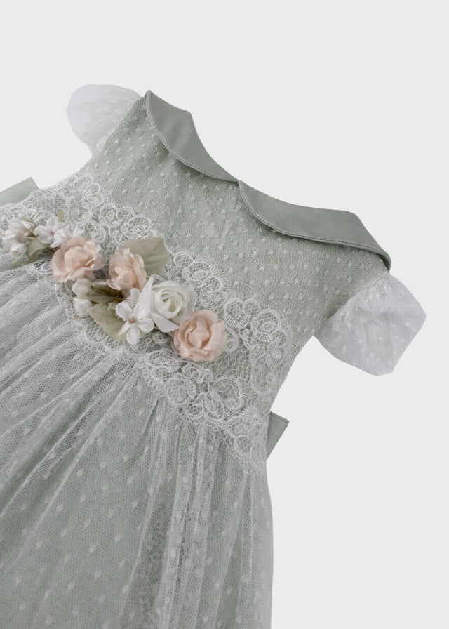 Abito Cerimonia Tulle Verde FB082/V corredino e abbigliamento neonato | NANU' BABY