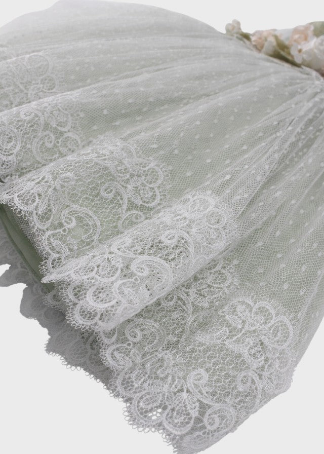 Abito Cerimonia Tulle Verde FB082/V corredino e abbigliamento neonato | NANU' BABY