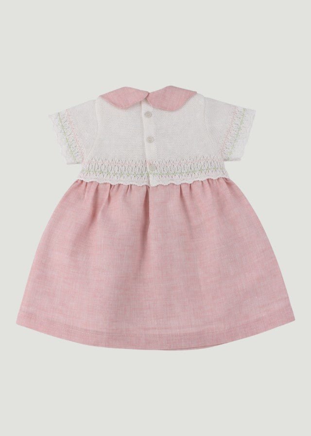 Abito Colletto Rosa Cipria corredino e abbigliamento neonato | NANU' BABY