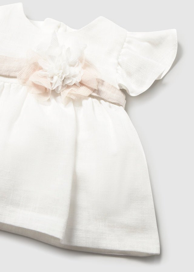 Abito Cotone Fusciacca Bianco 1886/49 corredino e abbigliamento neonato | NANU' BABY