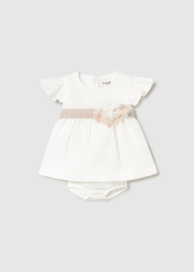 Abito Cotone Fusciacca Bianco 1886/49 corredino e abbigliamento neonato | NANU' BABY