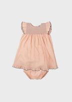 Abito Cotone Volant Rosa 91427 corredino e abbigliamento neonato | NANU' BABY