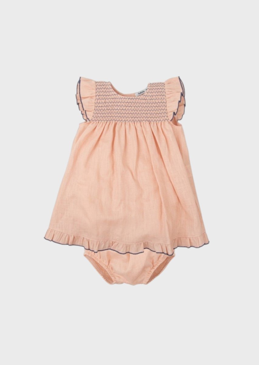 Abito Cotone Volant Rosa 91427 corredino e abbigliamento neonato | NANU' BABY