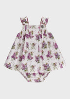 Abito Coulotte Fiori Lilla 0333/17 corredino e abbigliamento neonato | NANU' BABY