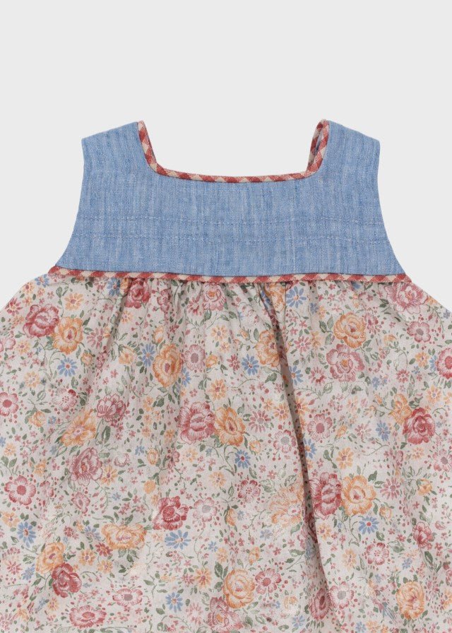 Abito Fiorellini Cuffietta Corallo 0154/48 corredino e abbigliamento neonato | NANU' BABY