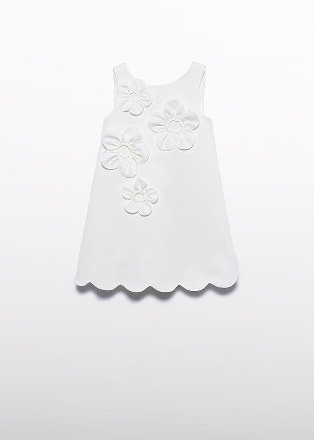 Abito Fiori Bordo Smerlato 5055/3 corredino e abbigliamento neonato | NANU' BABY