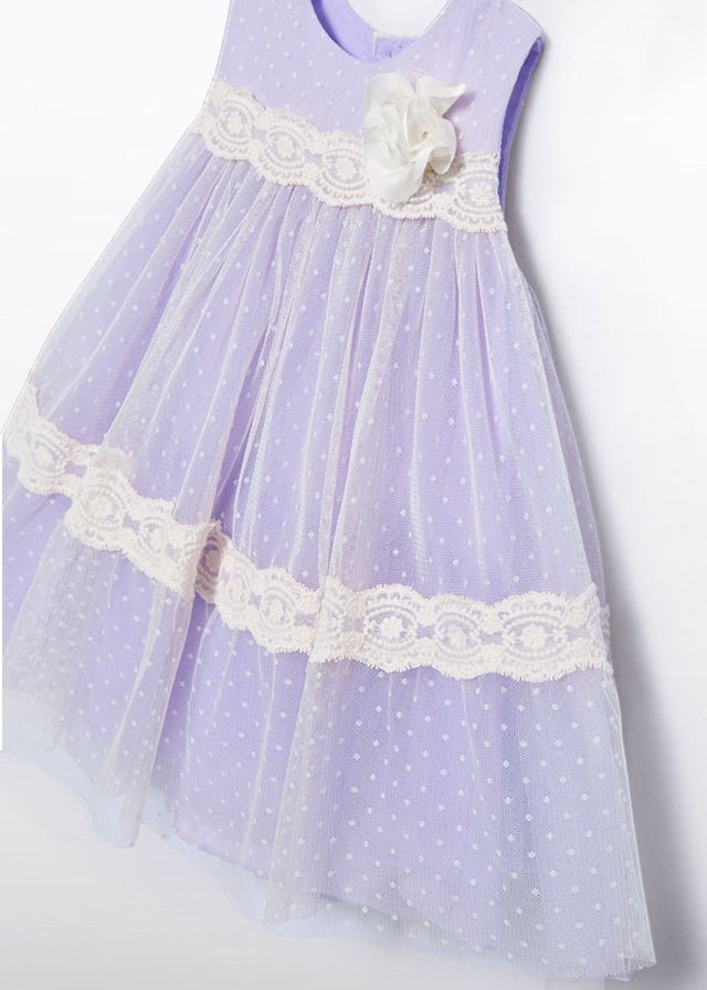 Abito Lilla Tulle Elegante 5016/85 corredino e abbigliamento neonato | NANU' BABY