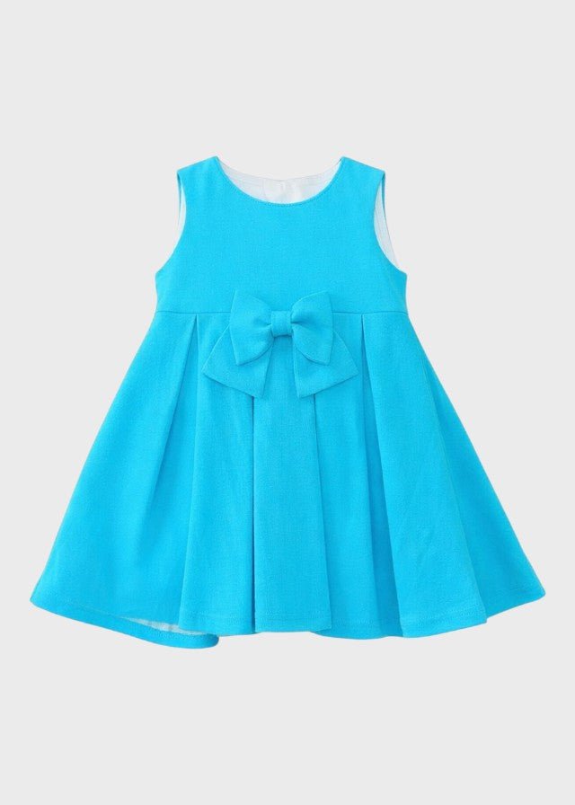 Abito Lino Svasato Turchese FF39007/T26/T corredino e abbigliamento neonato | NANU' BABY