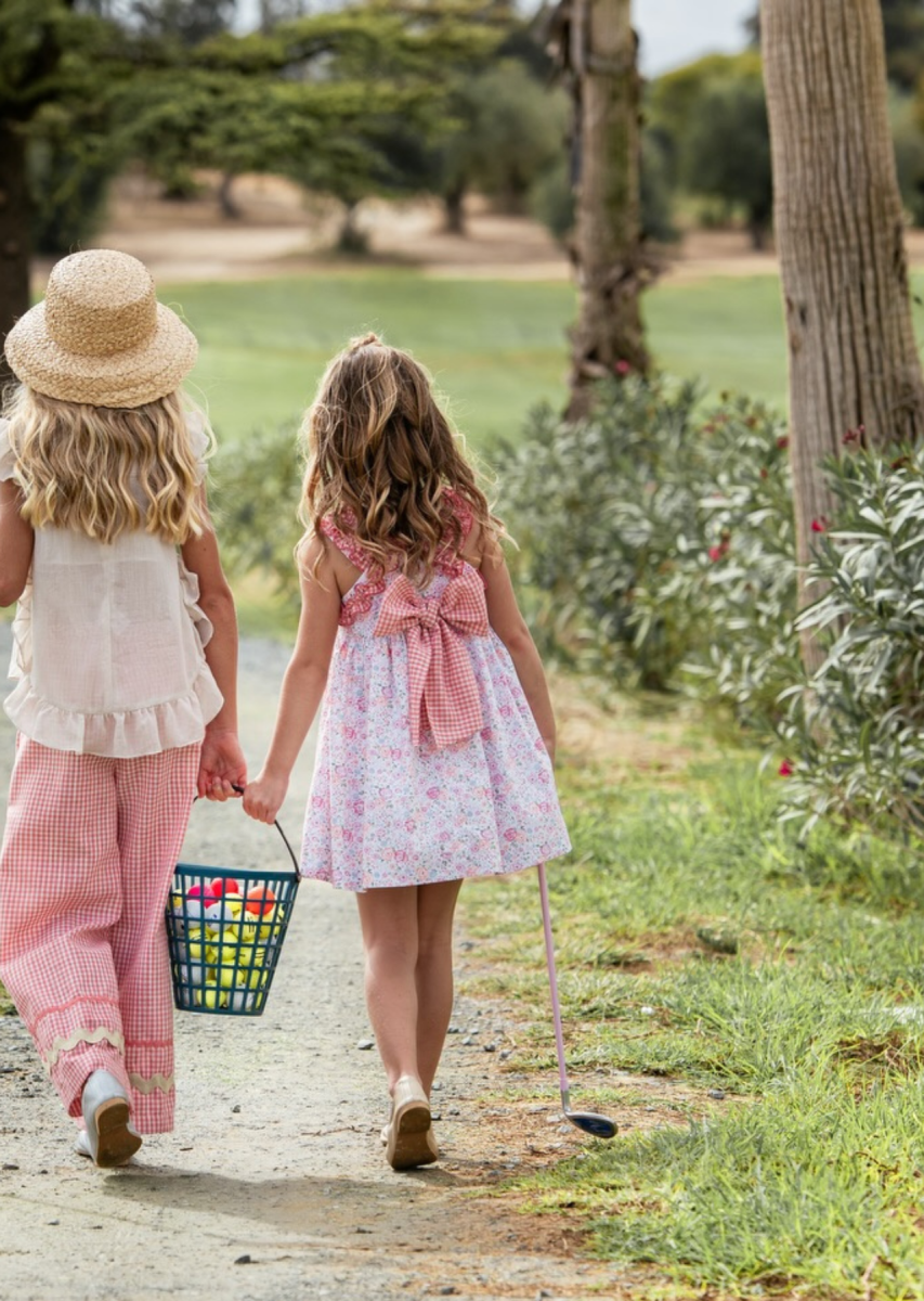 Abito Mayolica Fiorellini Corallo 0510/48 corredino e abbigliamento neonato | NANU' BABY