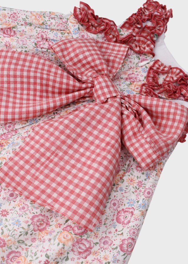 Abito Mayolica Fiorellini Corallo 0510/48 corredino e abbigliamento neonato | NANU' BABY