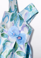 Abito Mikado Stampato Turchese 5052/8 corredino e abbigliamento neonato | NANU' BABY