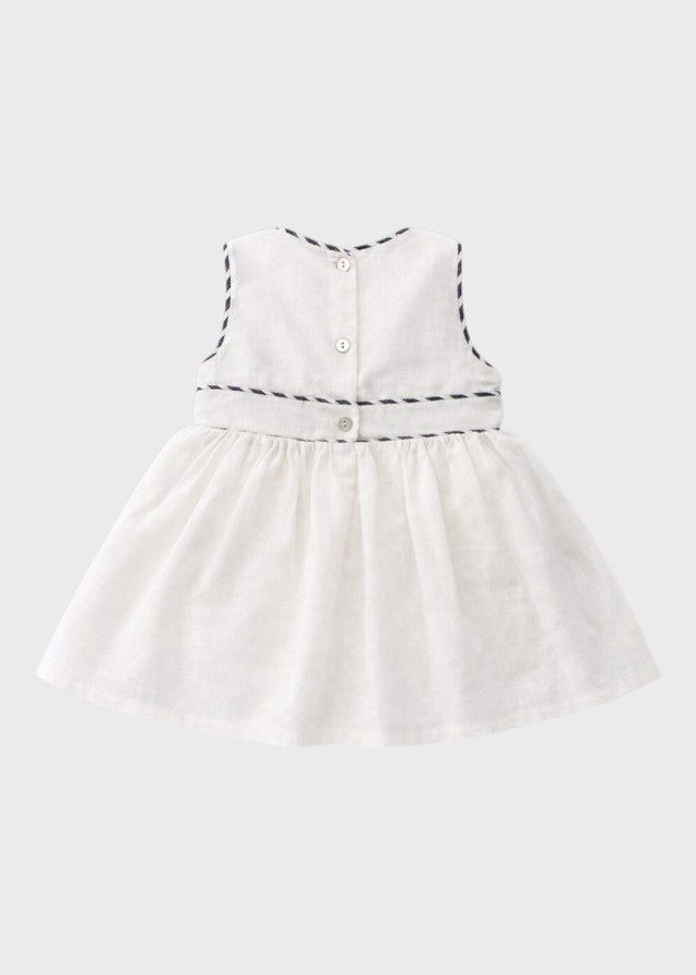 Abito Neonata Misto Lino Righina Panna C63239 corredino e abbigliamento neonato | NANU' BABY