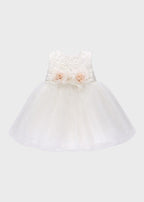 Abito Pizzo Tulle Bianco GG2638I corredino e abbigliamento neonato | NANU' BABY