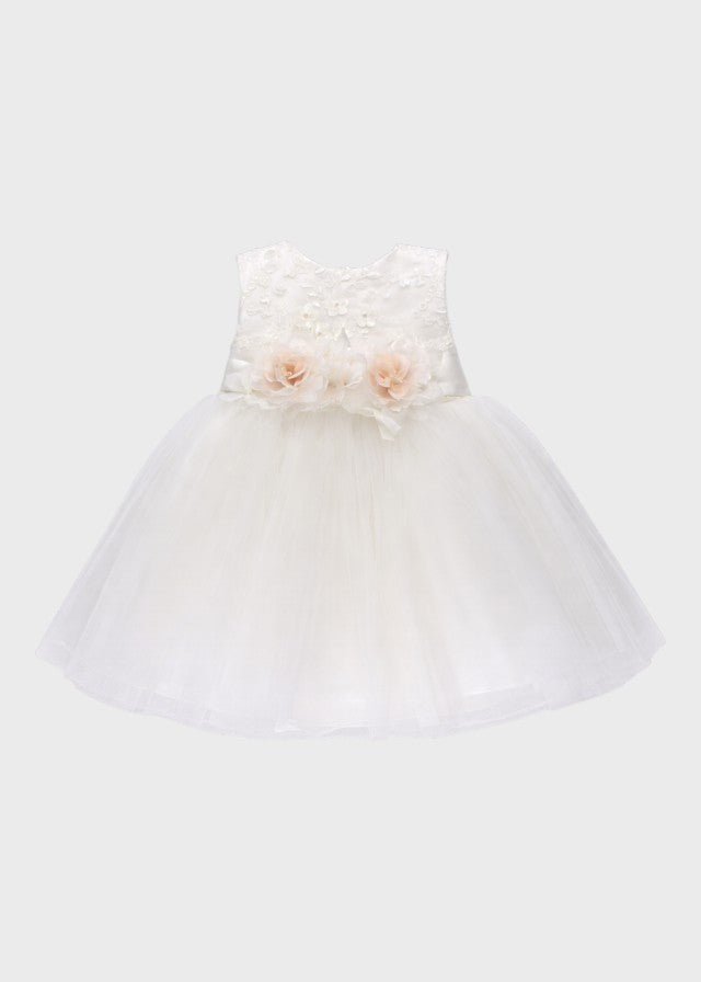 Abito Pizzo Tulle Bianco GG2638I corredino e abbigliamento neonato | NANU' BABY