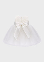 Abito Pizzo Tulle Bianco GG2638I corredino e abbigliamento neonato | NANU' BABY