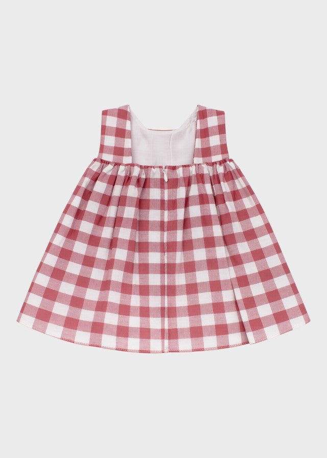 Abito Quadri Rosa Laccetto 0516/54 corredino e abbigliamento neonato | NANU' BABY