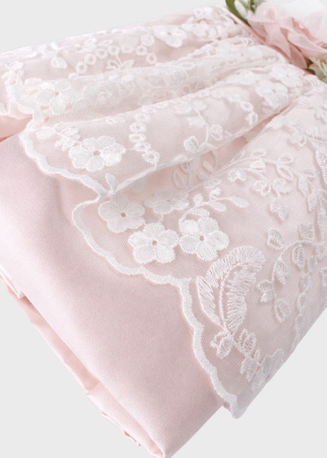 Abito Raso Pizzo Rosa GG2633I corredino e abbigliamento neonato | NANU' BABY