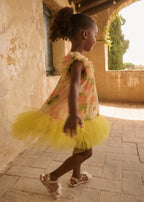 Abito Tulle Piume Multicolore 5040/2 corredino e abbigliamento neonato | NANU' BABY