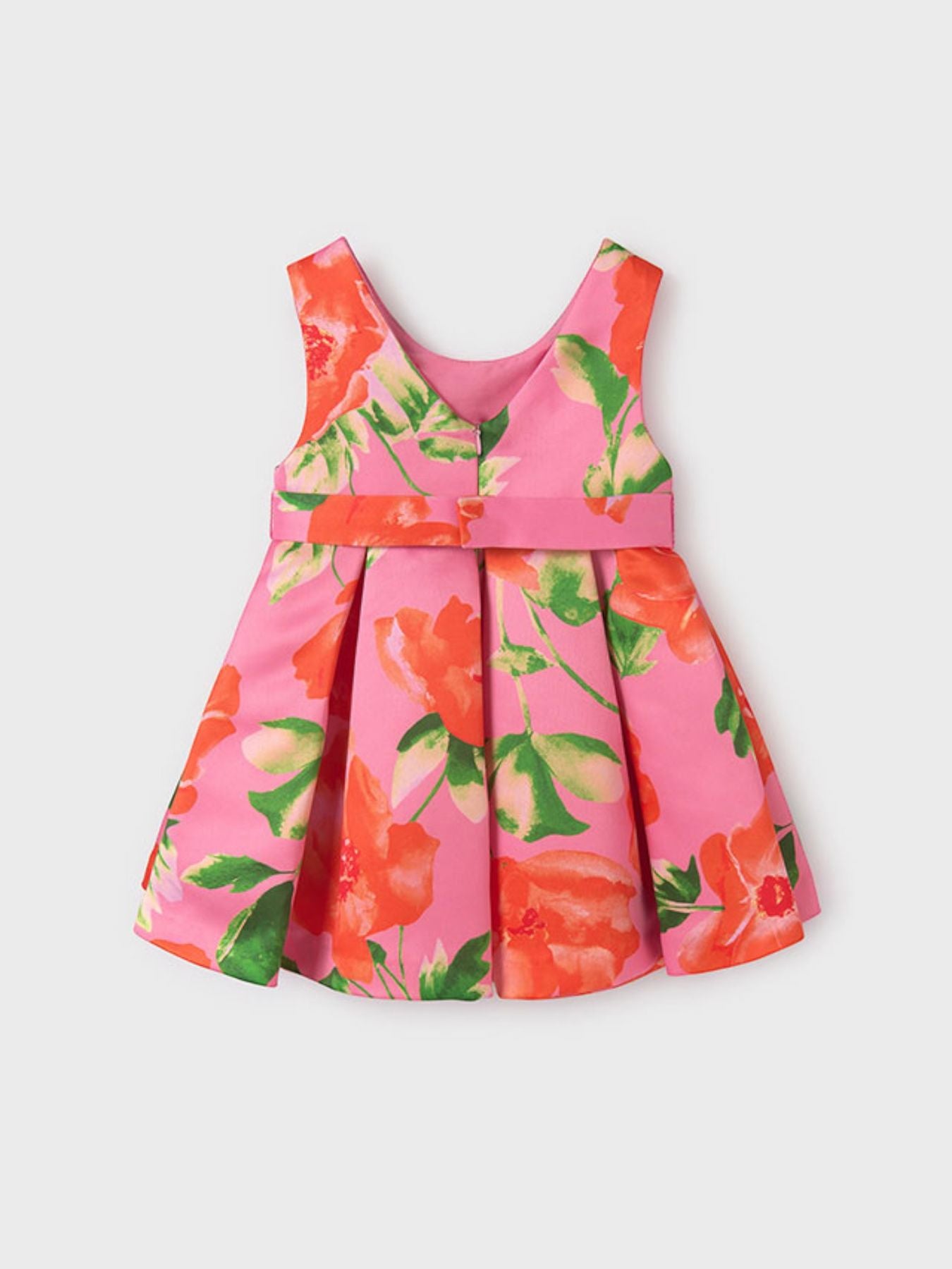 Abito saten stampato Bimba FUCSIA 5021 -  NANU' BABY