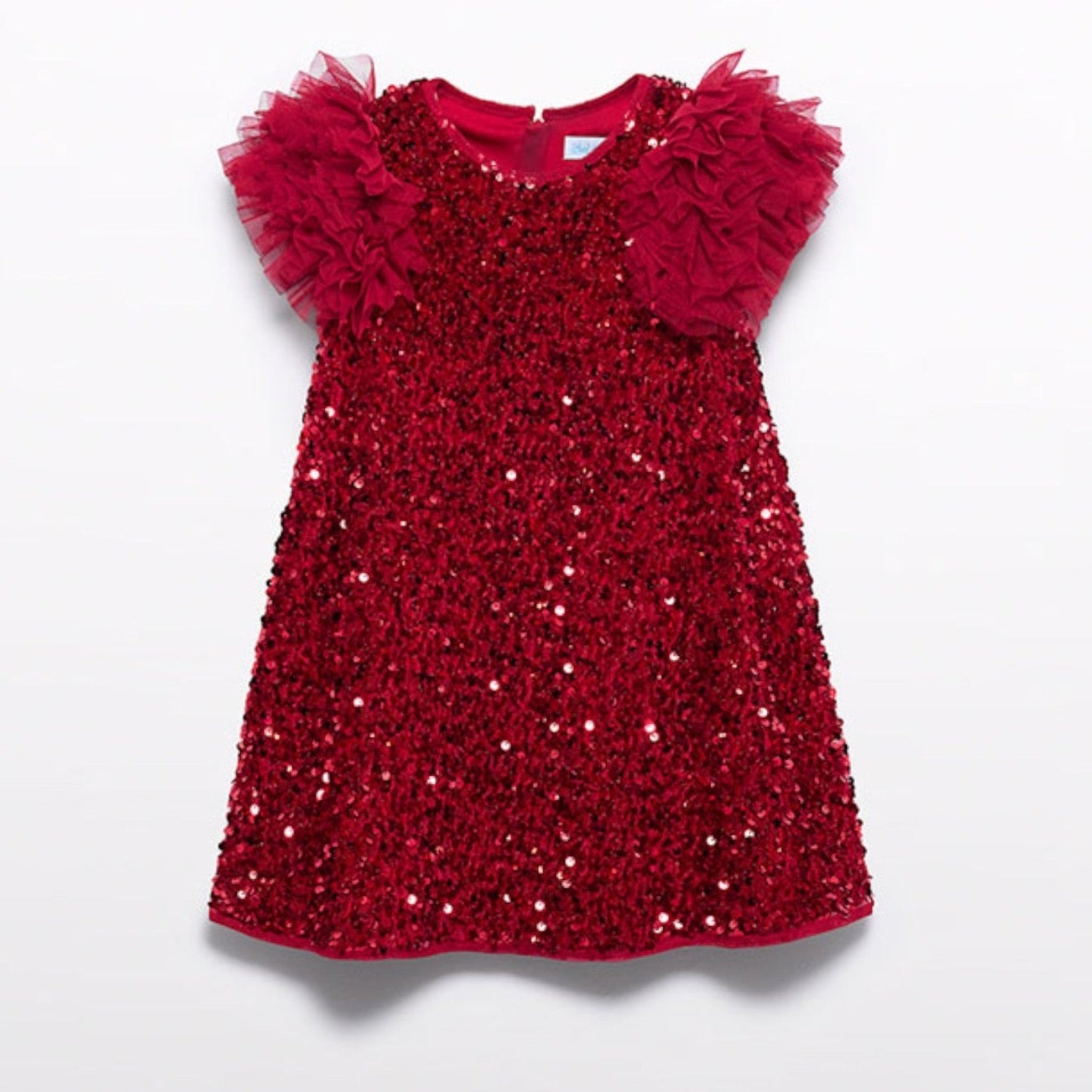 Abito lustrini velluto Bimba Rosso 5529/2 -  NANU' BABY