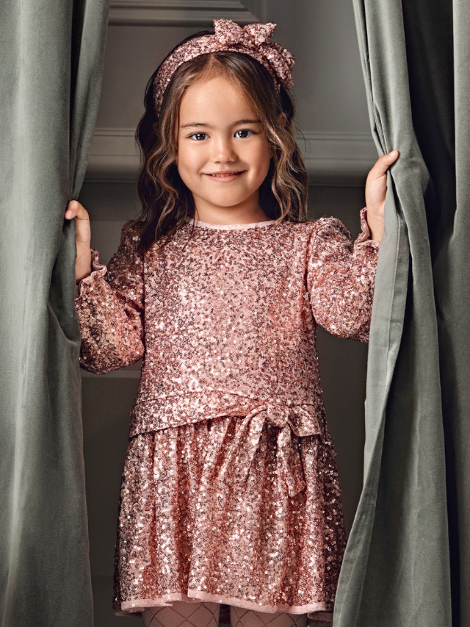 Abito paillettes Bimba Rosa 5531/46 -  NANU' BABY