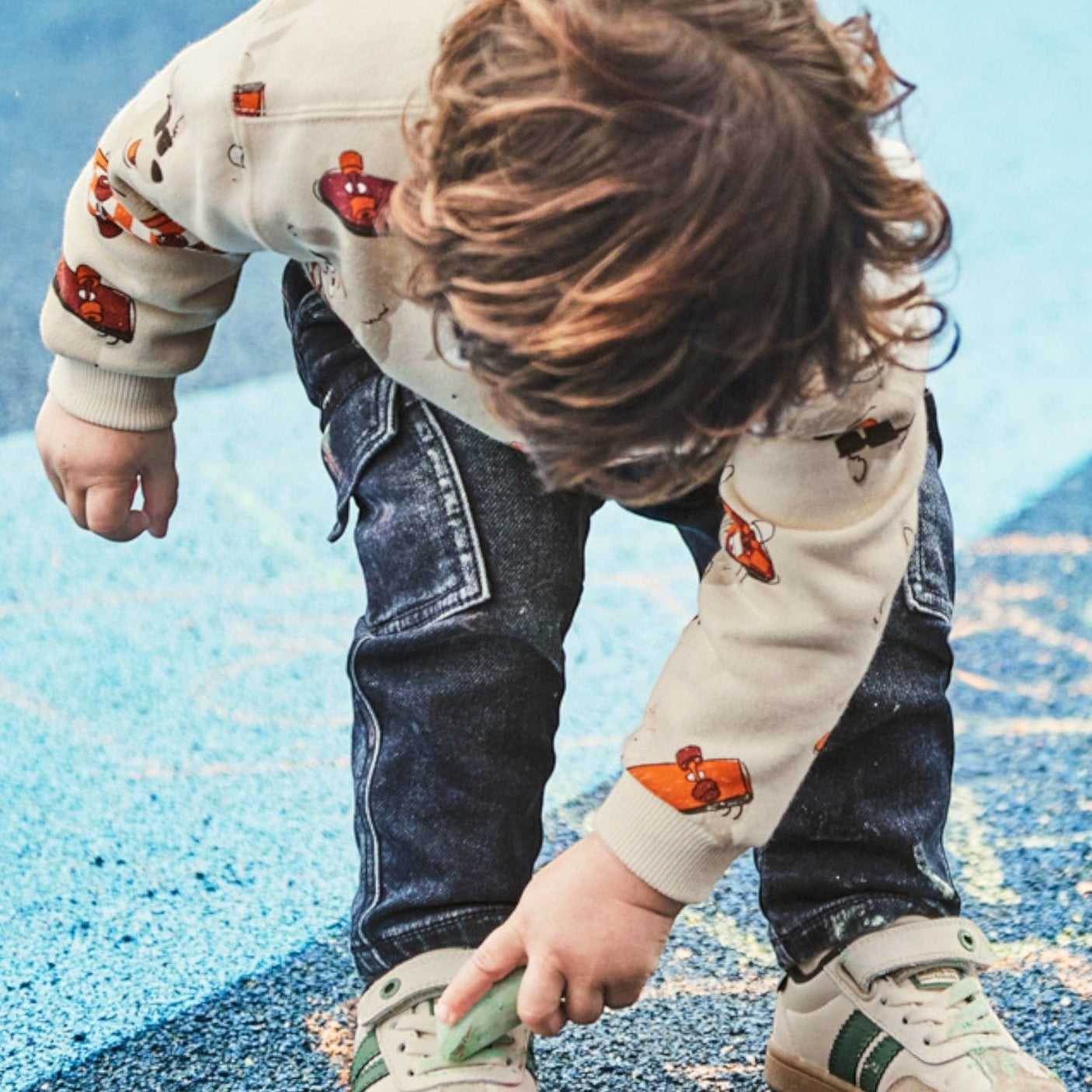 Pantalone soft denim cargo Bimbo Blu 2505/29 -  NANU' BABY