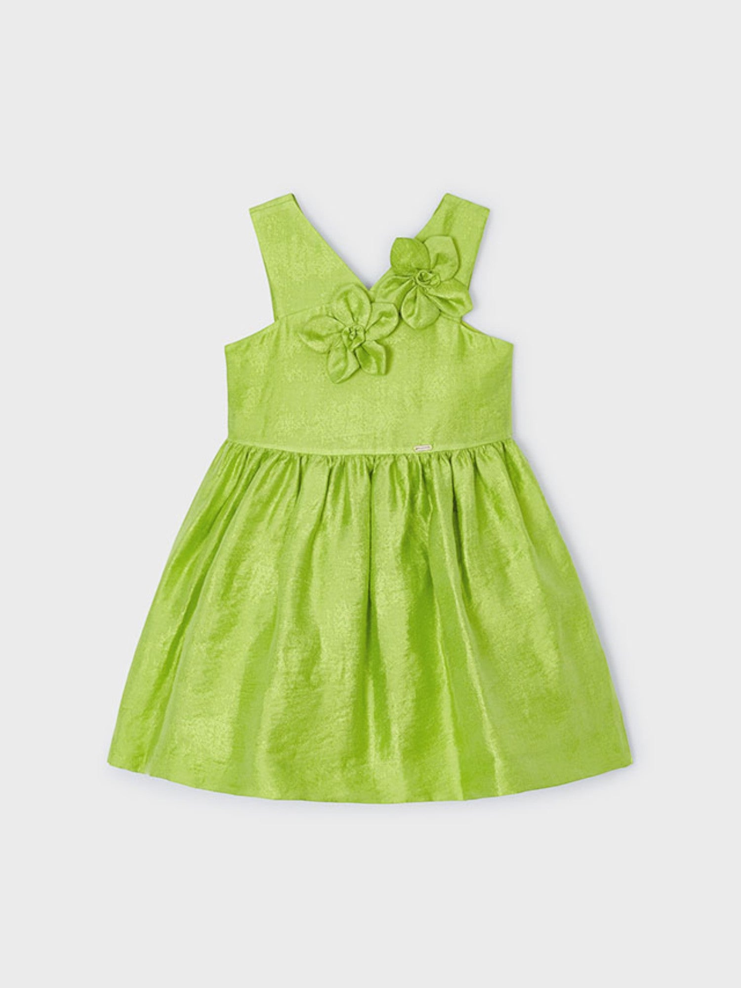 Abito  fiori 3D Bimba VERDE 3969/004