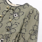 Abito viscosa stampato Bimba Verde 5536/6 -  NANU' BABY