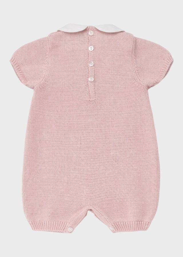 Rosa Baumwoll-Strampler mit Herzchenmuster PG29/7001