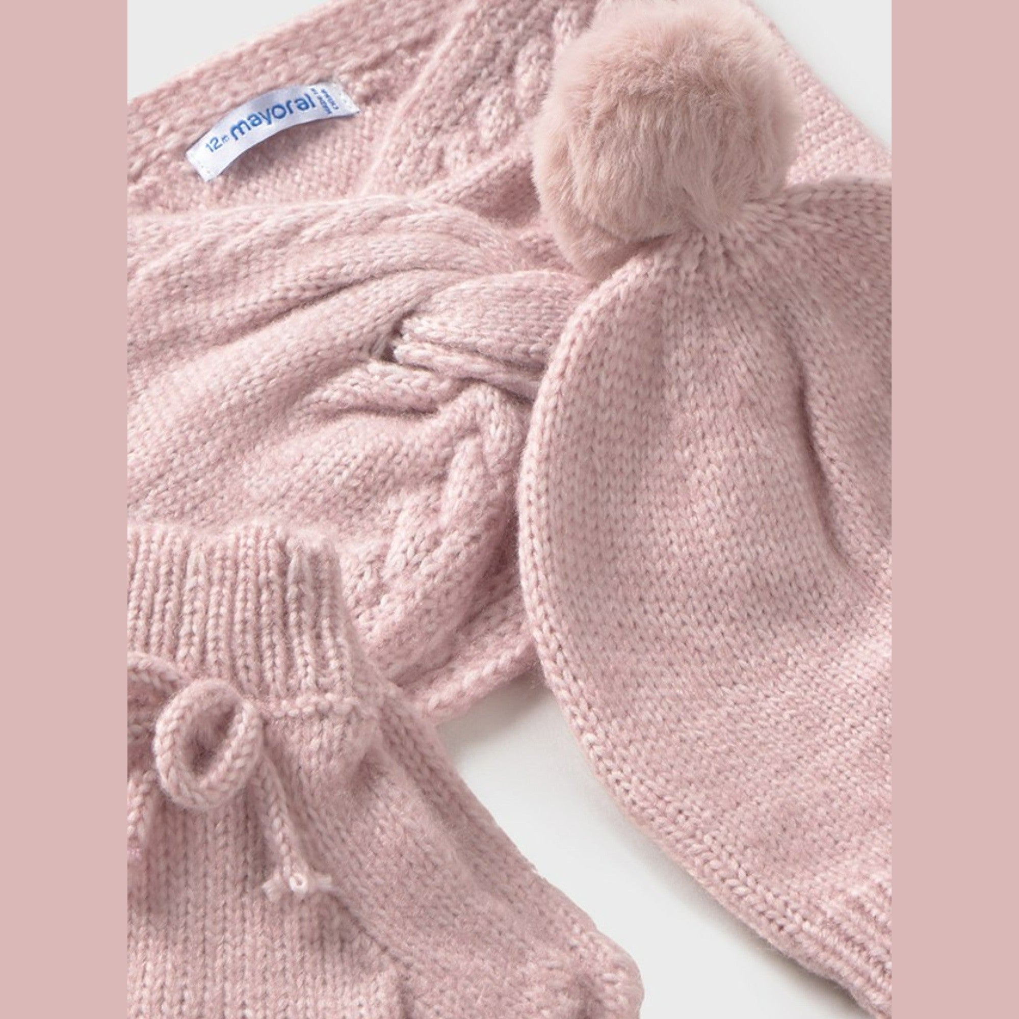 Completo cappello mutanda muffol  Rosa 10019/47 -  NANU' BABY