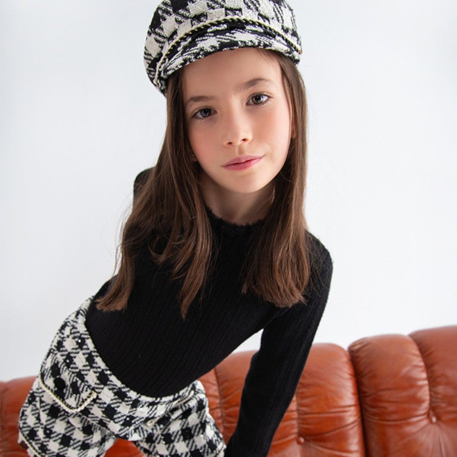 Bermuda vichy lustrini Bimba Nero 5716/8 -  NANU' BABY