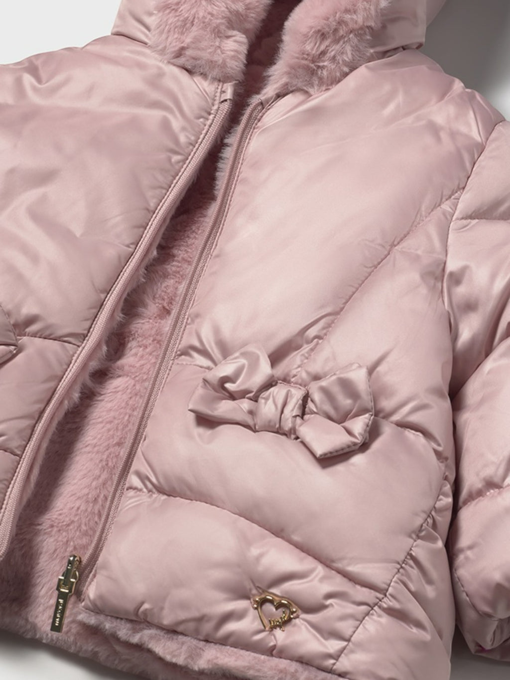 Reversible fur jacket for girls, pink 2435/81