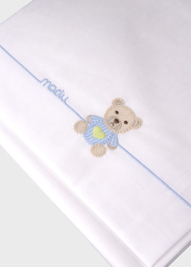 Embroidered Teddy Sheet Sky EK60LE/C