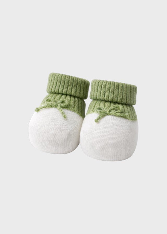 Babbucce Cotone Fiocchetto Verde FF758341/4470 corredino e abbigliamento neonato | NANU' BABY